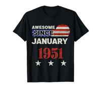 Impresionante Desde 1951 Vintage USA Flag Classic enero 1951 Camiseta