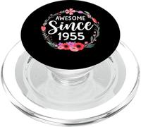 Impresionante Desde 1955 70 cumpleaños niñas de Flores Nacidas en 1955 PopSockets PopGrip para MagSafe