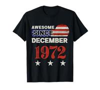 Impresionante Desde 1972 Vintage USA Flag Classic December 1972 Camiseta