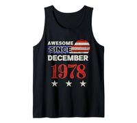Impresionante Desde 1978 Vintage USA Flag Classic December 1978 Camiseta sin Mangas