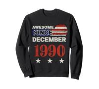 Impresionante Desde 1990 Vintage USA Flag Classic December 1990 Sudadera