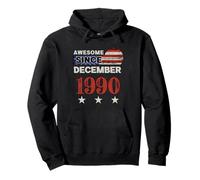 Impresionante Desde 1990 Vintage USA Flag Classic December 1990 Sudadera con Capucha