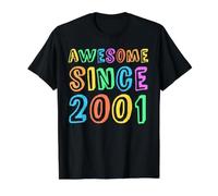 Impresionante Desde 2001 Teacher 25th Birthday Boy Girl Bruh BFF Camiseta gráfica económica, Hombre, Negro, L