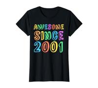 Impresionante Desde 2001 Teacher 25th Birthday Boy Girl Bruh BFF Camiseta gráfica económica, Mujer, Negro, L
