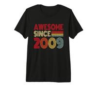 Impresionante Desde 2009, 17 cumpleaños, Retro, Vintage, para niños y niñas Camiseta Premium