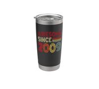 Impresionante desde 2009, 17 cumpleaños, retro, vintage, para niños y niñas Vaso térmico de acero inoxidable de doble pared