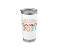 Impresionante desde 2021, quinto cumpleaños, retro, vintage, para niños y niñas Vaso térmico de acero inoxidable de doble pared