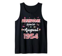 Impresionante Desde Agosto 1954 Flores 1954 Agosto Cumpleaños Camiseta sin Mangas