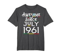 Impresionante Desde Julio de 1961 61 años Divertido 61 Camiseta, Hombre Tallas Grandes, Jaspeado Oscuro, 2X Alto
