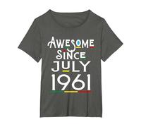Impresionante Desde Julio de 1961 61 años Divertido 61 Camiseta, Mujer Tallas Grandes, Asfalto, 2XL Grande