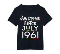 Impresionante Desde Julio de 1961 61 años Divertido 61 Camiseta, Mujer Tallas Grandes, Negro, 2XL Grande