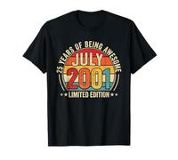 Impresionante Desde Julio de 2001 Vintage Retro 25 Cumpleaños Hombres Camiseta