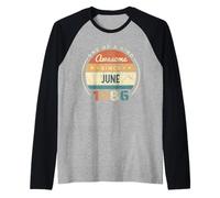 Impresionante Desde June1986 Vintage Geburtstag Camiseta Manga Raglan