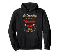 Impresionante Desde noviembre 1952 cumpleaños Flores y Mariposas Sudadera con Capucha