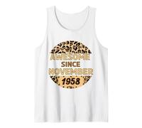 Impresionante desde noviembre de 1958 Leopardo Estampado Noviembre Cumpleaños Camiseta sin Mangas