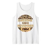 Impresionante desde noviembre de 1964 Estampado de leopardo Cumpleaños de noviembre Camiseta sin Mangas