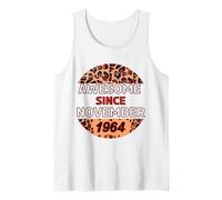 Impresionante desde noviembre de 1964 Estampado de leopardo Cumpleaños de noviembre Camiseta sin Mangas