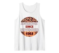 Impresionante desde noviembre de 1968 Leopardo Estampado Noviembre Cumpleaños Camiseta sin Mangas