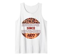 Impresionante desde noviembre de 1977 Leopardo Estampado Noviembre Cumpleaños Camiseta sin Mangas