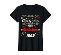 Impresionante desde octubre 1969 cumpleaños Flowers & Butterflies Camiseta