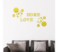 Impresionante diseño 3D Acrílico Espejo PEGATINAS DE PARED con Personalizable Home Letras Logos (dorado)