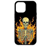 Impresionante disfraz de esqueleto ardiente con llamas Carcasa para iPhone 12 Pro Max
