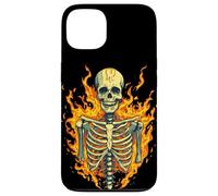 Impresionante disfraz de esqueleto ardiente con llamas Carcasa para iPhone 13