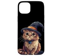 Impresionante disfraz de gato con sombrero mágico Carcasa para iPhone 15 Plus