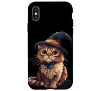 Impresionante disfraz de gato con sombrero mágico Carcasa para iPhone X/XS