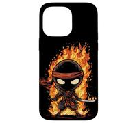 Impresionante Disfraz de Ninja de Fuego para los Amantes de los Ninjas y Las Llamas Carcasa para iPhone 14 Pro MAX
