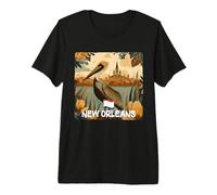 Impresionante Disfraz de pelícano marrón con Colores de Nueva Orleans Camiseta Premium
