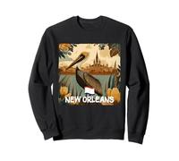 Impresionante Disfraz de pelícano marrón con Colores de Nueva Orleans Sudadera