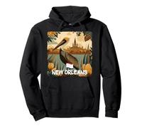 Impresionante Disfraz de pelícano marrón con Colores de Nueva Orleans Sudadera con Capucha