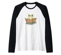 Impresionante disfraz de rana en barco para adultos y niños Camiseta Manga Raglan