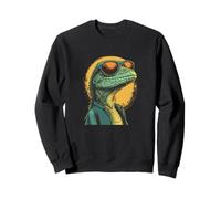 Impresionante disfraz de reptil lagarto con tonos fríos Sudadera