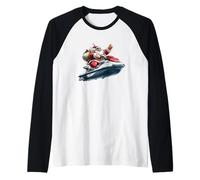 Impresionante Disfraz de Santa Claus para niños y niñas Camiseta Manga Raglan