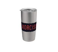 Impresionante emblema de declaración de exorcismo Vaso térmico de acero inoxidable de doble pared