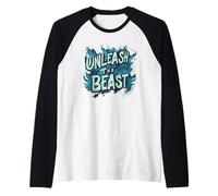 Impresionante emblema de Unleash the Beast Camiseta Manga Raglan