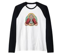 Impresionante Emblema del Dios del Boxeo Camiseta Manga Raglan