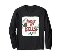 Impresionante Emblema Jingle my Bells para Navidad Divertida y traviesa Manga Larga