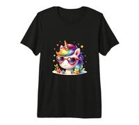 Impresionante Gafas de Sol de Arcoiris Caballo y Cuerno Camiseta Premium