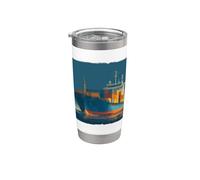 Impresionante gráfico de barco contenedor para niños y niñas Vaso térmico de acero inoxidable de doble pared