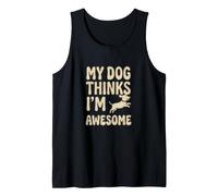 Impresionante gráfico Retro de mi Perro Piensa Que Soy una Mascota Camiseta sin Mangas