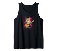 Impresionante guitarrista de búho para un ambiente musical cómico Camiseta sin Mangas