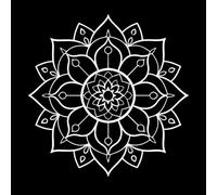 Impresionante mandala dibujado a mano, un antiestrés. Pegatinas de pared 67.2x68.2cm Embellecimiento de paredes Blanco