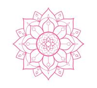 Impresionante mandala dibujado a mano, un antiestrés. Pegatinas de pared de vinilo 67.2x68.2cm Decoración de tiendas Rosa