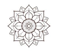 Impresionante mandala dibujado a mano, un antiestrés. Pegatinas de pared de vinilo 67.2x68.2cm Pintura mural artística Café