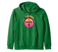 Impresionante Nacido en febrero 15 Cumpleaños 15 Febrero Vintage Sudadera con Capucha