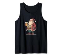 Impresionante Papá Noel con Cerveza para un Buen Trabajo de Navidad Camiseta sin Mangas
