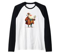 Impresionante Papá Noel con Lupa para Detective Camiseta Manga Raglan